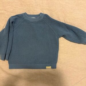 Zara Blue Knit Crewneck Sweater